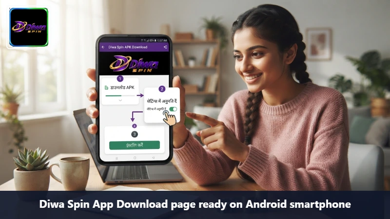 Diwa Spin App Download page ready on Android smartphone